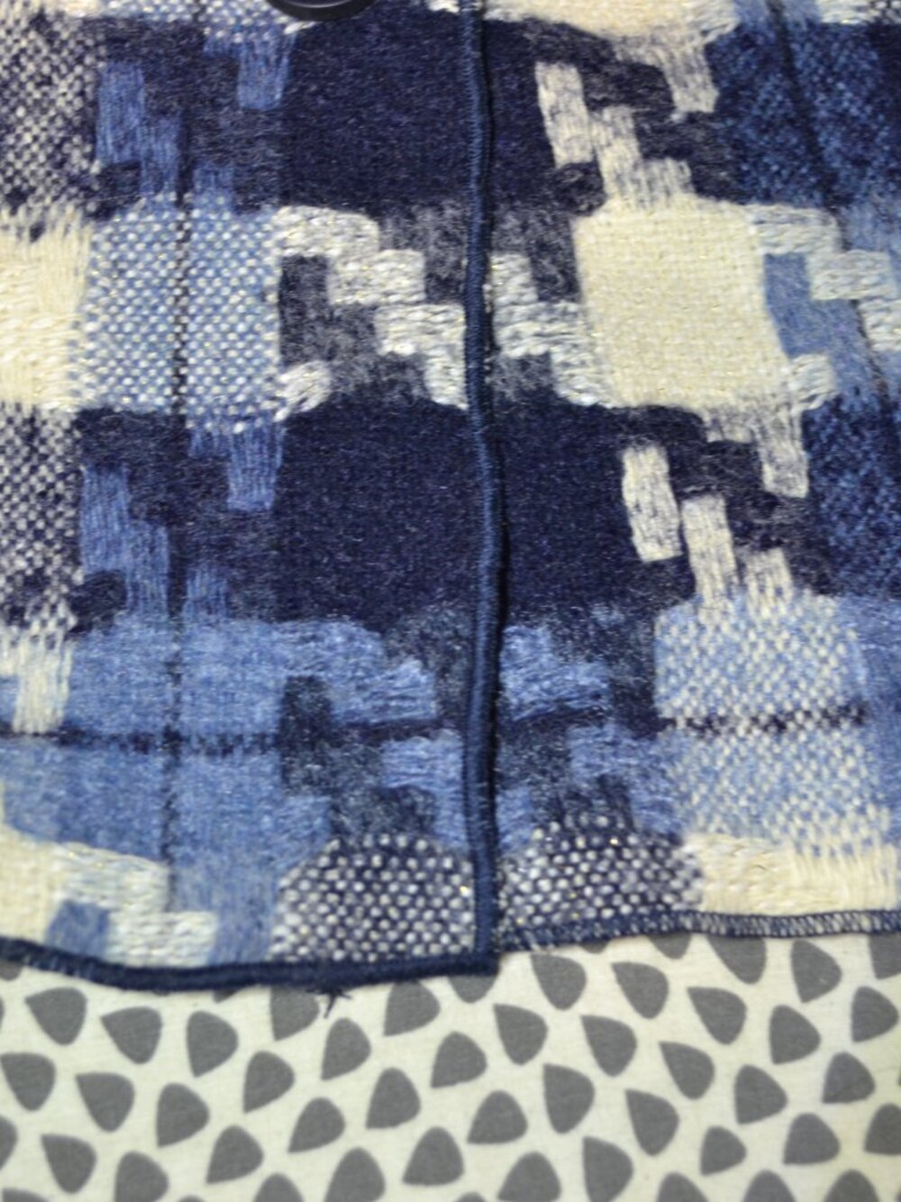 Picadilly Women’s Blue Abstract Plaid Button Front Jacket SZ XL Lightweight NWT - Picture 9 of 9